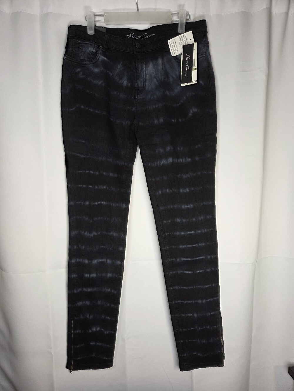 Kenneth Cole NEW Black Tie Dye Skinny Denim Jeans Women's Size 30  $128